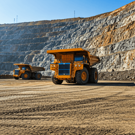 Mining operation with haul truck
