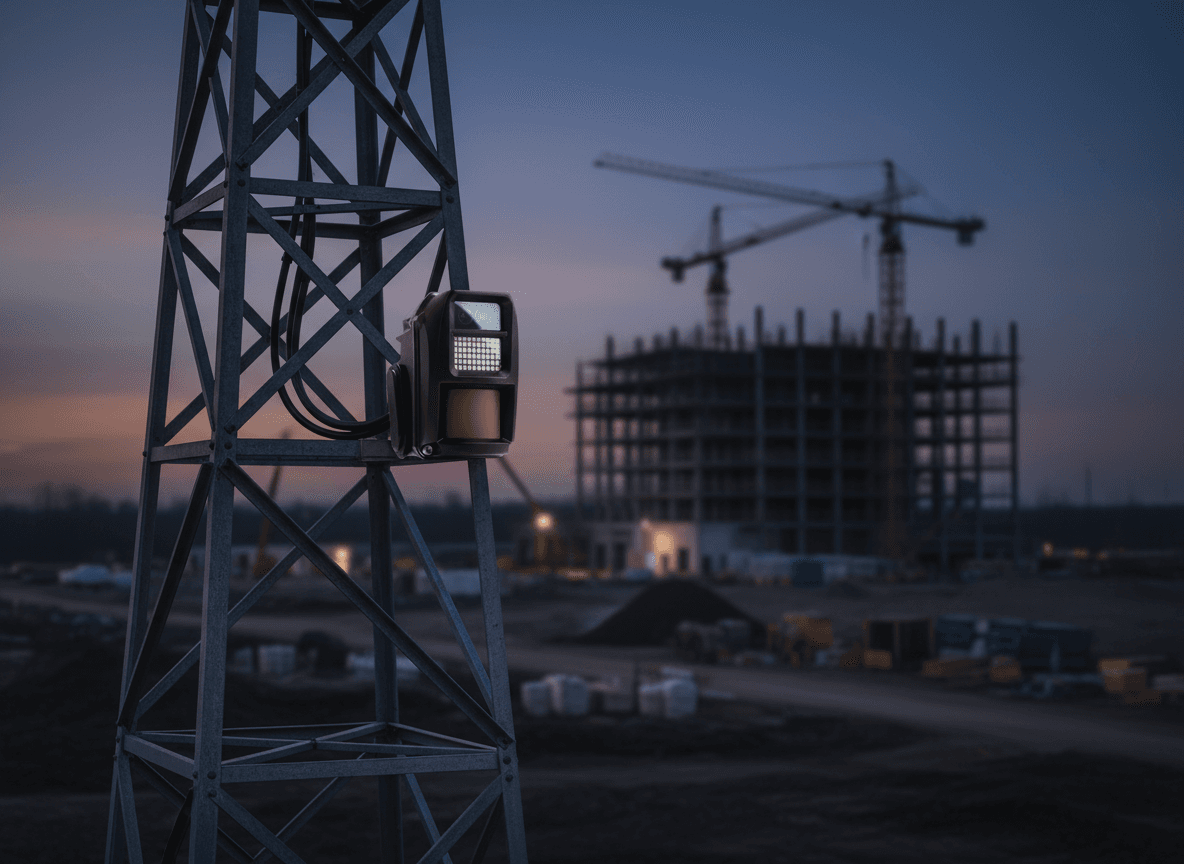 Battery powered wireless surveillance on tower